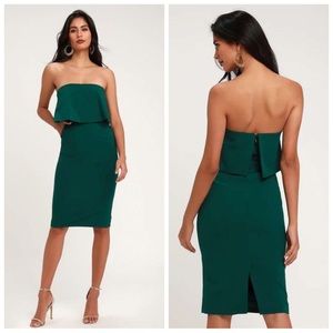 Lulu's Strapless Green Dress